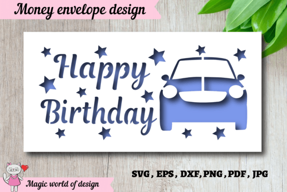 Download Gift Envelope for Money with a Car SVG - Svg Collection