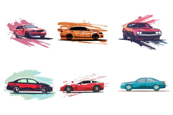 Download Car Vector Flat Design with Brush - Premium Bundle