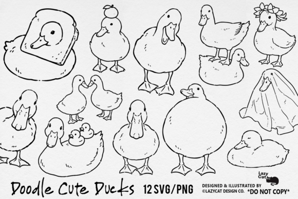 Download Duck Doodle Illustration SVG PNG Bundle - Svg Collection