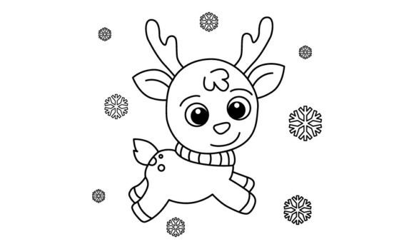 Download Funny Deer Cartoon Vector Coloring Page - Deer cartoon Collection